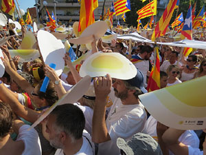Diada Nacional 2016. Manifestació sotre el lema A punt. Endavant república catalana, a Salt