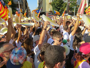 Diada Nacional 2016. Manifestació sotre el lema A punt. Endavant república catalana, a Salt