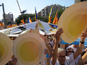 Diada Nacional 2016. Manifestació sotre el lema A punt. Endavant república catalana, a Salt