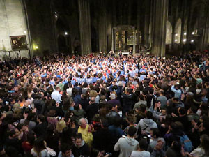 Fires 2016. Castells dins la nau gòtica de la Catedral de Girona