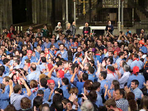 Fires 2016. Castells dins la nau gòtica de la Catedral de Girona