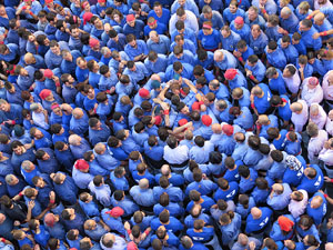 Fires 2016. La Diada Castellera a la pla&ccedil;a del Vi, amb els Marrecs de Salt, els Capgrossos de Matar&oacute; i els Minyons de Terrassa