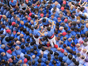 Fires 2016. La Diada Castellera a la pla&ccedil;a del Vi, amb els Marrecs de Salt, els Capgrossos de Matar&oacute; i els Minyons de Terrassa