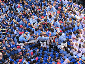 Fires 2016. La Diada Castellera a la pla&ccedil;a del Vi, amb els Marrecs de Salt, els Capgrossos de Matar&oacute; i els Minyons de Terrassa