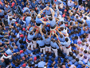 Fires 2016. La Diada Castellera a la pla&ccedil;a del Vi, amb els Marrecs de Salt, els Capgrossos de Matar&oacute; i els Minyons de Terrassa