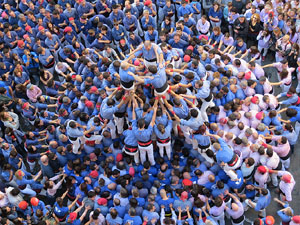 Fires 2016. La Diada Castellera a la pla&ccedil;a del Vi, amb els Marrecs de Salt, els Capgrossos de Matar&oacute; i els Minyons de Terrassa
