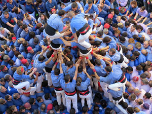 Fires 2016. La Diada Castellera a la pla&ccedil;a del Vi, amb els Marrecs de Salt, els Capgrossos de Matar&oacute; i els Minyons de Terrassa