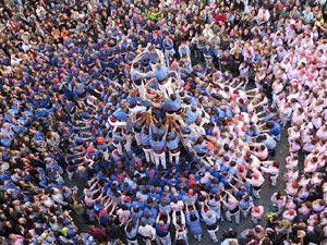 Fires 2016. La Diada Castellera a la pla&ccedil;a del Vi, amb els Marrecs de Salt, els Capgrossos de Matar&oacute; i els Minyons de Terrassa