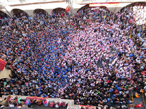 Fires 2016. La Diada Castellera a la pla&ccedil;a del Vi, amb els Marrecs de Salt, els Capgrossos de Matar&oacute; i els Minyons de Terrassa