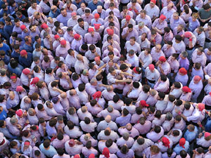 Fires 2016. La Diada Castellera a la pla&ccedil;a del Vi, amb els Marrecs de Salt, els Capgrossos de Matar&oacute; i els Minyons de Terrassa