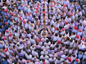 Fires 2016. La Diada Castellera a la pla&ccedil;a del Vi, amb els Marrecs de Salt, els Capgrossos de Matar&oacute; i els Minyons de Terrassa