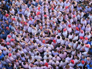 Fires 2016. La Diada Castellera a la pla&ccedil;a del Vi, amb els Marrecs de Salt, els Capgrossos de Matar&oacute; i els Minyons de Terrassa