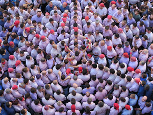 Fires 2016. La Diada Castellera a la pla&ccedil;a del Vi, amb els Marrecs de Salt, els Capgrossos de Matar&oacute; i els Minyons de Terrassa