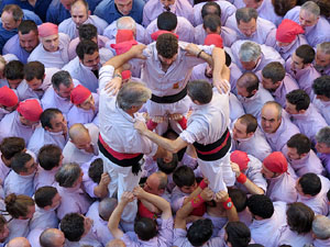 Fires 2016. La Diada Castellera a la pla&ccedil;a del Vi, amb els Marrecs de Salt, els Capgrossos de Matar&oacute; i els Minyons de Terrassa
