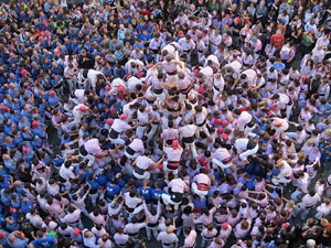 Fires 2016. La Diada Castellera a la pla&ccedil;a del Vi, amb els Marrecs de Salt, els Capgrossos de Matar&oacute; i els Minyons de Terrassa