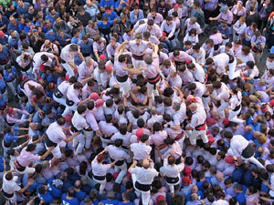 Fires 2016. La Diada Castellera a la pla&ccedil;a del Vi, amb els Marrecs de Salt, els Capgrossos de Matar&oacute; i els Minyons de Terrassa