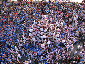 Fires 2016. La Diada Castellera a la pla&ccedil;a del Vi, amb els Marrecs de Salt, els Capgrossos de Matar&oacute; i els Minyons de Terrassa