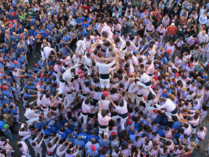 Fires 2016. La Diada Castellera a la pla&ccedil;a del Vi, amb els Marrecs de Salt, els Capgrossos de Matar&oacute; i els Minyons de Terrassa