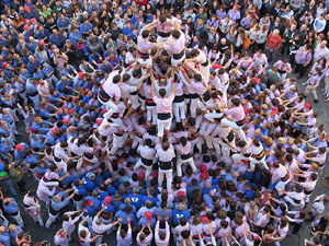 Fires 2016. La Diada Castellera a la pla&ccedil;a del Vi, amb els Marrecs de Salt, els Capgrossos de Matar&oacute; i els Minyons de Terrassa