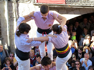 Fires 2016. La Diada Castellera a la pla&ccedil;a del Vi, amb els Marrecs de Salt, els Capgrossos de Matar&oacute; i els Minyons de Terrassa