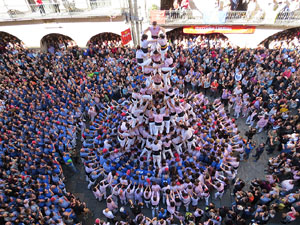 Fires 2016. La Diada Castellera a la pla&ccedil;a del Vi, amb els Marrecs de Salt, els Capgrossos de Matar&oacute; i els Minyons de Terrassa
