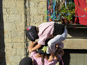 Fires 2016. La Diada Castellera a la pla&ccedil;a del Vi, amb els Marrecs de Salt, els Capgrossos de Matar&oacute; i els Minyons de Terrassa