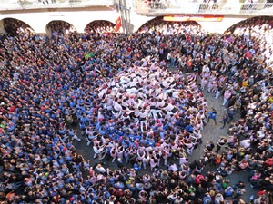 Fires 2016. La Diada Castellera a la pla&ccedil;a del Vi, amb els Marrecs de Salt, els Capgrossos de Matar&oacute; i els Minyons de Terrassa