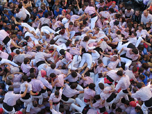 Fires 2016. La Diada Castellera a la pla&ccedil;a del Vi, amb els Marrecs de Salt, els Capgrossos de Matar&oacute; i els Minyons de Terrassa