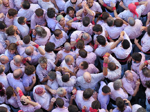 Fires 2016. La Diada Castellera a la pla&ccedil;a del Vi, amb els Marrecs de Salt, els Capgrossos de Matar&oacute; i els Minyons de Terrassa