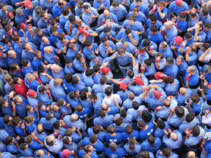 Fires 2016. La Diada Castellera a la pla&ccedil;a del Vi, amb els Marrecs de Salt, els Capgrossos de Matar&oacute; i els Minyons de Terrassa