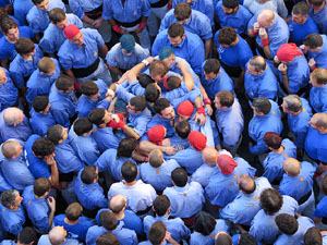 Fires 2016. La Diada Castellera a la pla&ccedil;a del Vi, amb els Marrecs de Salt, els Capgrossos de Matar&oacute; i els Minyons de Terrassa