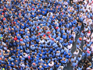 Fires 2016. La Diada Castellera a la pla&ccedil;a del Vi, amb els Marrecs de Salt, els Capgrossos de Matar&oacute; i els Minyons de Terrassa