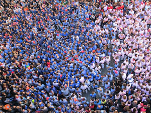 Fires 2016. La Diada Castellera a la pla&ccedil;a del Vi, amb els Marrecs de Salt, els Capgrossos de Matar&oacute; i els Minyons de Terrassa