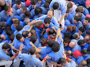 Fires 2016. La Diada Castellera a la pla&ccedil;a del Vi, amb els Marrecs de Salt, els Capgrossos de Matar&oacute; i els Minyons de Terrassa
