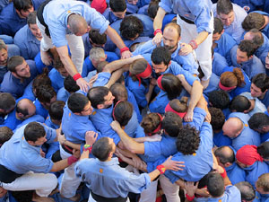 Fires 2016. La Diada Castellera a la pla&ccedil;a del Vi, amb els Marrecs de Salt, els Capgrossos de Matar&oacute; i els Minyons de Terrassa