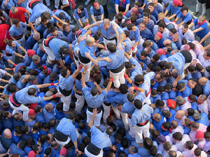 Fires 2016. La Diada Castellera a la pla&ccedil;a del Vi, amb els Marrecs de Salt, els Capgrossos de Matar&oacute; i els Minyons de Terrassa