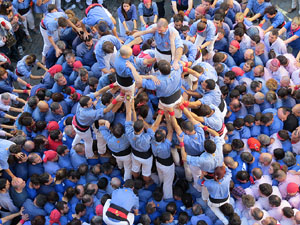 Fires 2016. La Diada Castellera a la pla&ccedil;a del Vi, amb els Marrecs de Salt, els Capgrossos de Matar&oacute; i els Minyons de Terrassa