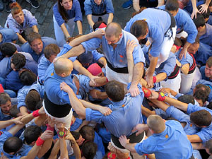 Fires 2016. La Diada Castellera a la pla&ccedil;a del Vi, amb els Marrecs de Salt, els Capgrossos de Matar&oacute; i els Minyons de Terrassa