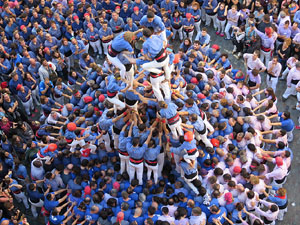 Fires 2016. La Diada Castellera a la pla&ccedil;a del Vi, amb els Marrecs de Salt, els Capgrossos de Matar&oacute; i els Minyons de Terrassa