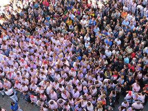 Fires 2016. La Diada Castellera a la pla&ccedil;a del Vi, amb els Marrecs de Salt, els Capgrossos de Matar&oacute; i els Minyons de Terrassa
