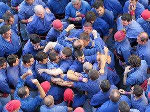 Fires 2016. La Diada Castellera a la pla&ccedil;a del Vi, amb els Marrecs de Salt, els Capgrossos de Matar&oacute; i els Minyons de Terrassa