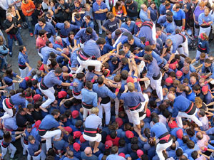 Fires 2016. La Diada Castellera a la pla&ccedil;a del Vi, amb els Marrecs de Salt, els Capgrossos de Matar&oacute; i els Minyons de Terrassa