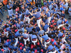 Fires 2016. La Diada Castellera a la pla&ccedil;a del Vi, amb els Marrecs de Salt, els Capgrossos de Matar&oacute; i els Minyons de Terrassa