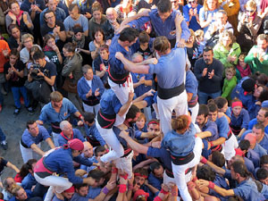 Fires 2016. La Diada Castellera a la pla&ccedil;a del Vi, amb els Marrecs de Salt, els Capgrossos de Matar&oacute; i els Minyons de Terrassa