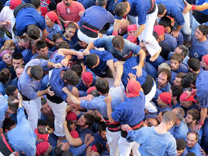 Fires 2016. La Diada Castellera a la pla&ccedil;a del Vi, amb els Marrecs de Salt, els Capgrossos de Matar&oacute; i els Minyons de Terrassa