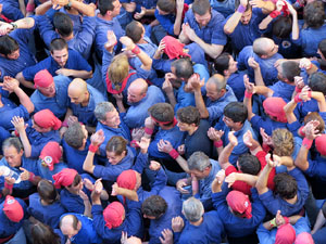 Fires 2016. La Diada Castellera a la pla&ccedil;a del Vi, amb els Marrecs de Salt, els Capgrossos de Matar&oacute; i els Minyons de Terrassa