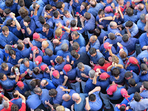 Fires 2016. La Diada Castellera a la pla&ccedil;a del Vi, amb els Marrecs de Salt, els Capgrossos de Matar&oacute; i els Minyons de Terrassa