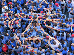 Fires 2016. La Diada Castellera a la pla&ccedil;a del Vi, amb els Marrecs de Salt, els Capgrossos de Matar&oacute; i els Minyons de Terrassa