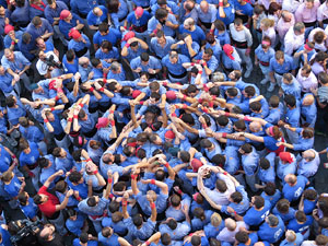 Fires 2016. La Diada Castellera a la pla&ccedil;a del Vi, amb els Marrecs de Salt, els Capgrossos de Matar&oacute; i els Minyons de Terrassa