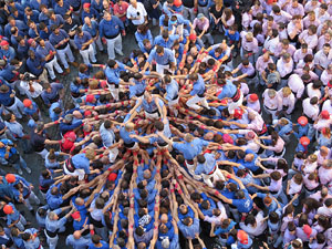 Fires 2016. La Diada Castellera a la pla&ccedil;a del Vi, amb els Marrecs de Salt, els Capgrossos de Matar&oacute; i els Minyons de Terrassa